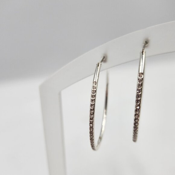 3 Pair - Silver Medium Hoop Earring Variety Package - Picture 4 of 6